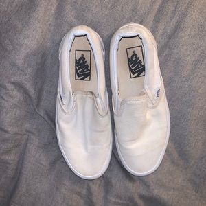 White Slip On Vans